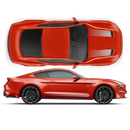 Edition 55 Faded Stripes, for Ford Mustang 2019 - 2020 black