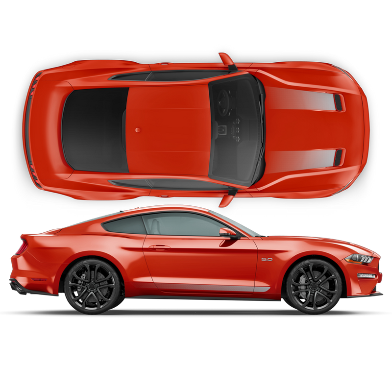 Edition 55 Faded Stripes, for Ford Mustang 2019 - 2020 black