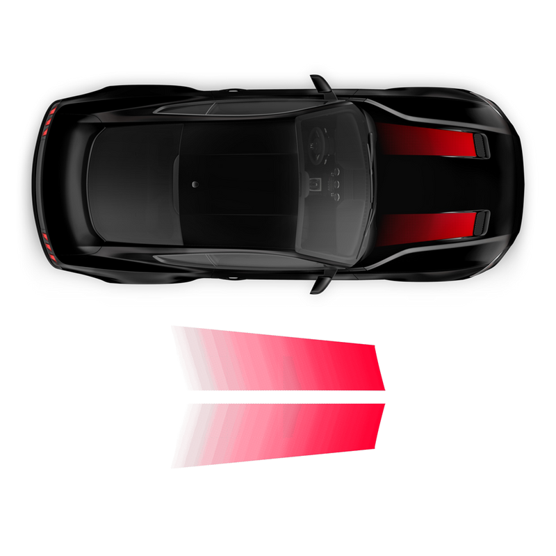 Edition 55 Faded Stripes, for Ford Mustang 2019 - 2020 black