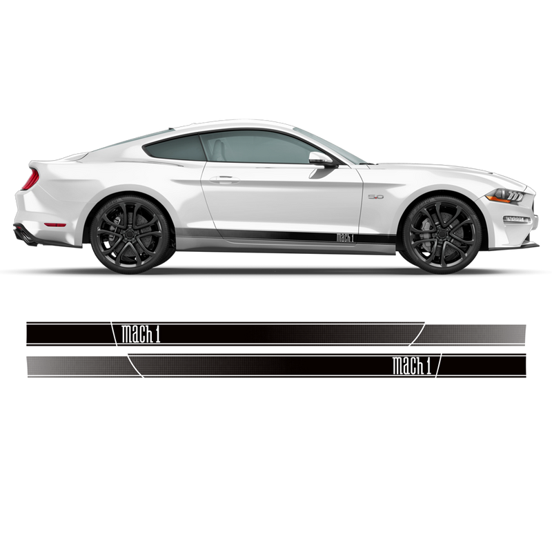 MACH1 faded rocker stripes, for Ford Mustang 2015 - 2022