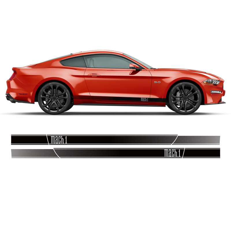 MACH1 faded rocker stripes, for Ford Mustang 2015 - 2022