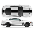 R - SPEC Style Racing Stripes Set, for Ford Mustang 2015 - 2019 black