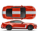 R - SPEC Style Racing Stripes Set, for Ford Mustang 2015 - 2019 black