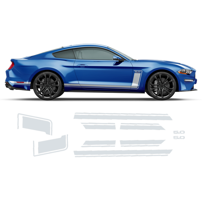 R - SPEC Style Racing Stripes Set, for Ford Mustang 2015 - 2019 black