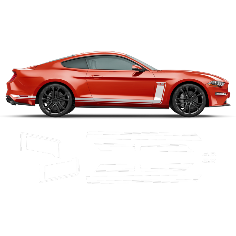 R - SPEC Style Racing Stripes Set, for Ford Mustang 2015 - 2019 black