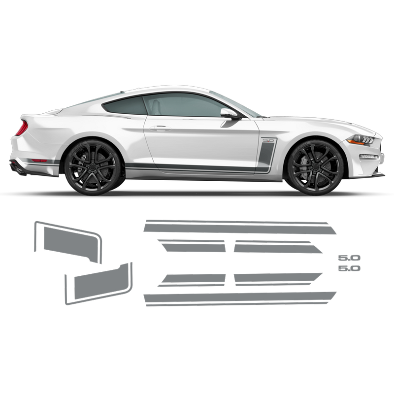 R - SPEC Style Racing Stripes Set, for Ford Mustang 2015 - 2019 black