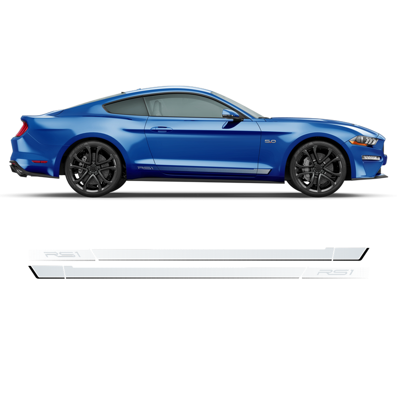 Roush RS1 / RS2 / RS3 faded rocker stripes, Ford Mustang 2015 - 2019