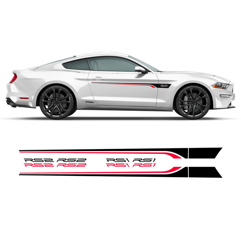 ROUSH Stage1 Stage2 Two Colors Door Stripes, Ford Mustang 2015 - 2020