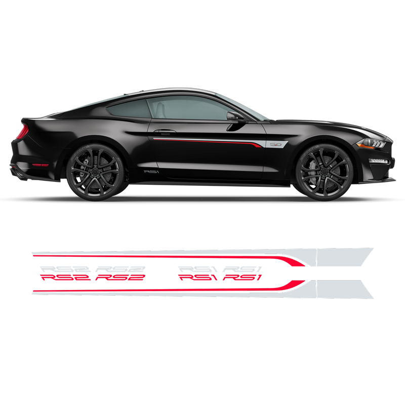 ROUSH Stage1 Stage2 Two Colors Door Stripes, Ford Mustang 2015 - 2020