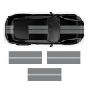 Racing Top Stripes / Side Graphics decals set, for Ford Mustang 2015 - 2020