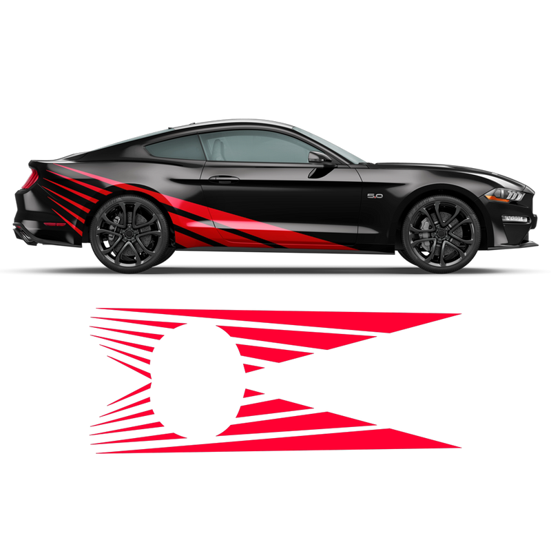 Rising Sun Side Graphics, for Ford Mustang 2015 - 2022