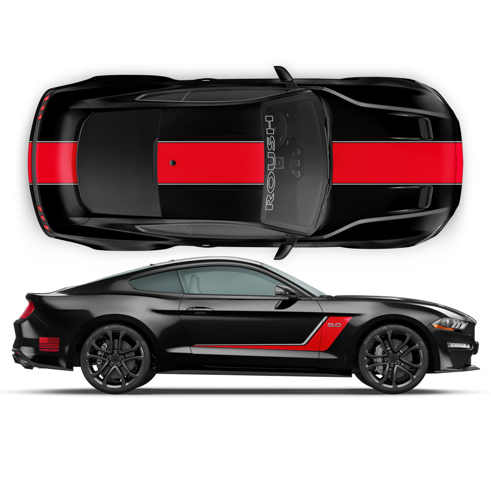 Roush Stage3 Two Colors Racing Stripes Set, for Ford Mustang 2015 - 20