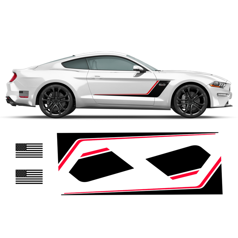 Roush Stage3 Two Colors Racing Stripes Set, for Ford Mustang 2015 - 2019