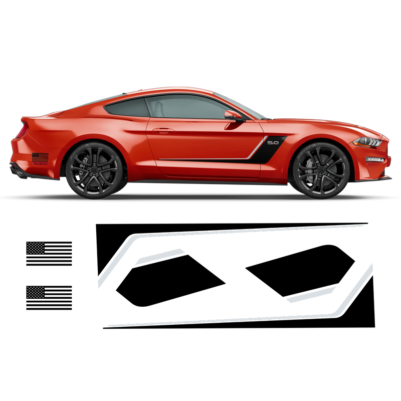 Roush Stage3 Two Colors Racing Stripes Set, for Ford Mustang 2015 - 2019