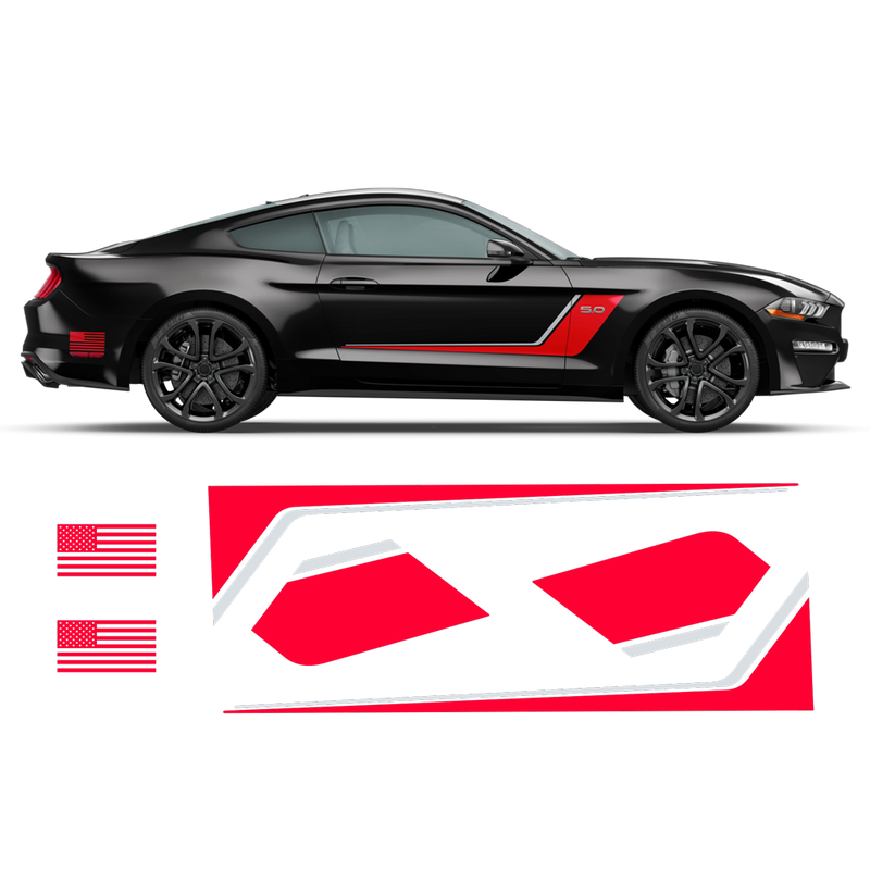 Roush Stage3 Two Colors Racing Stripes Set, for Ford Mustang 2015 - 2019