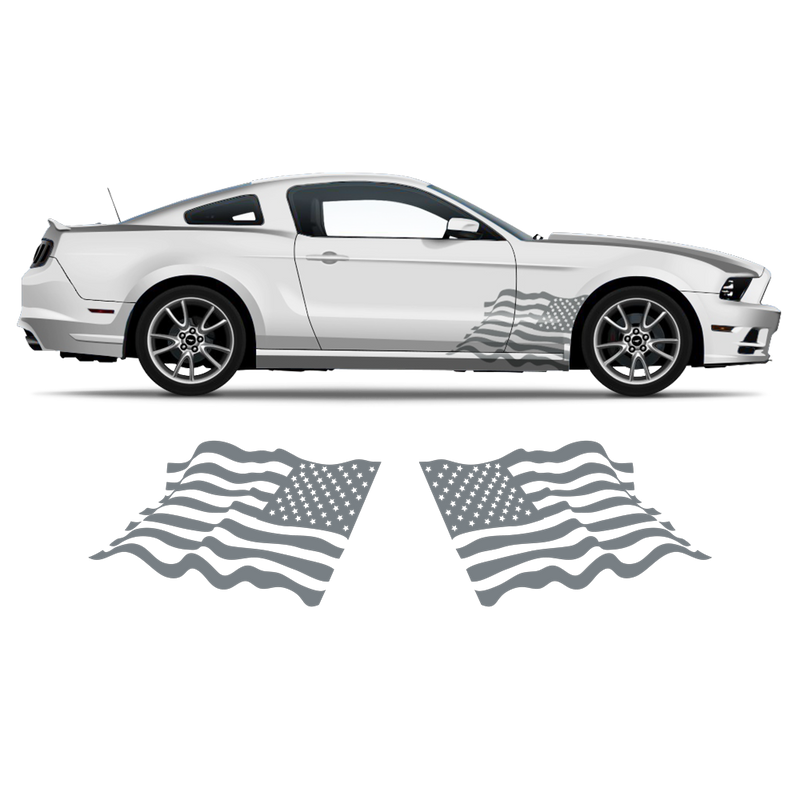 US Flag decals set, for Ford Mustang or any car body