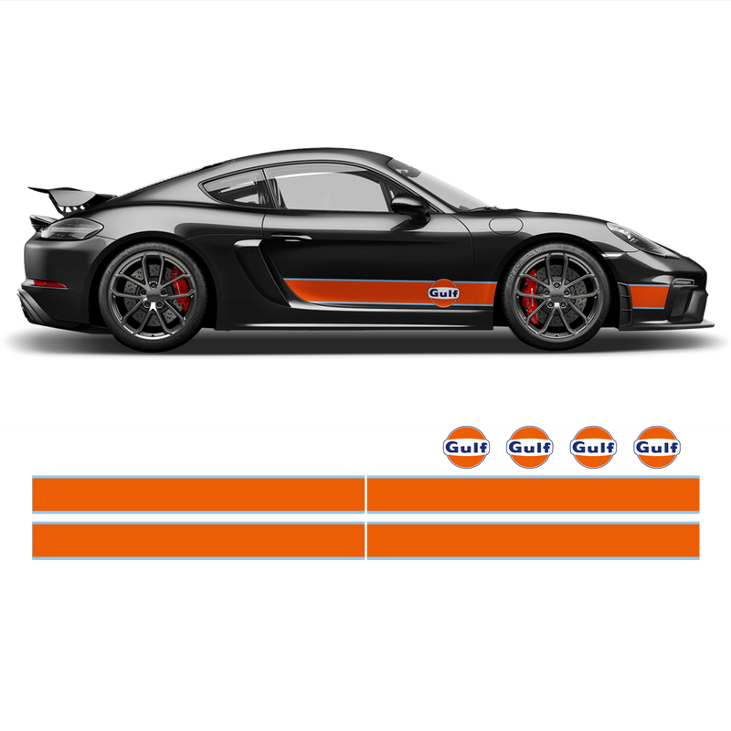 GULF Le Mans RACING STRIPES set, for Cayman / Boxster