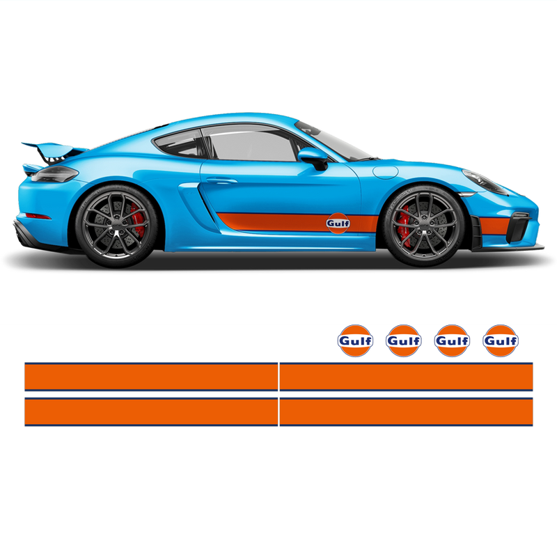 GULF Le Mans RACING STRIPES set, for Cayman / Boxster