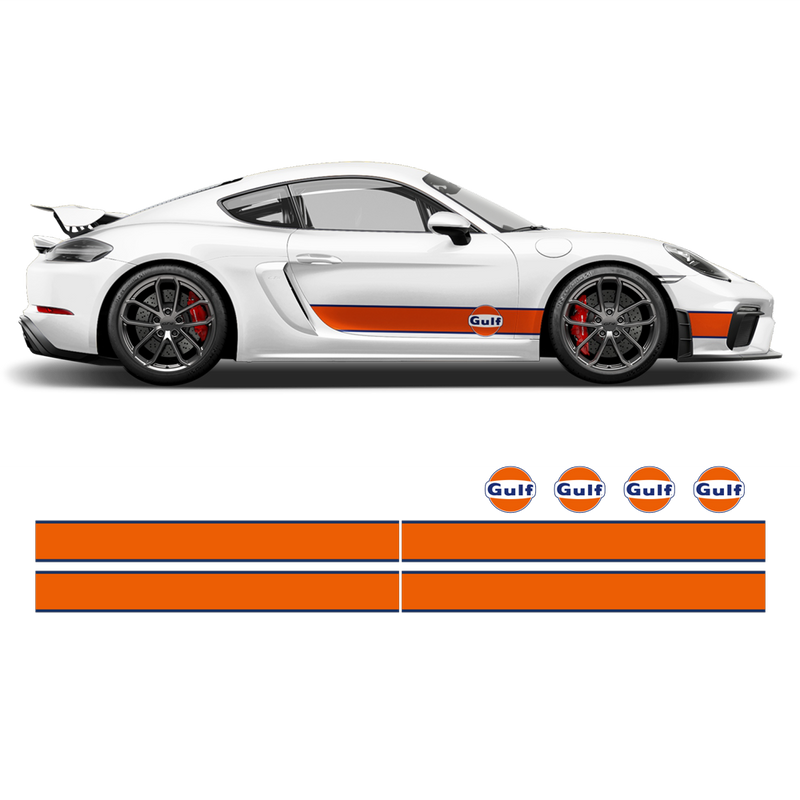 GULF Le Mans RACING STRIPES set, for Cayman / Boxster