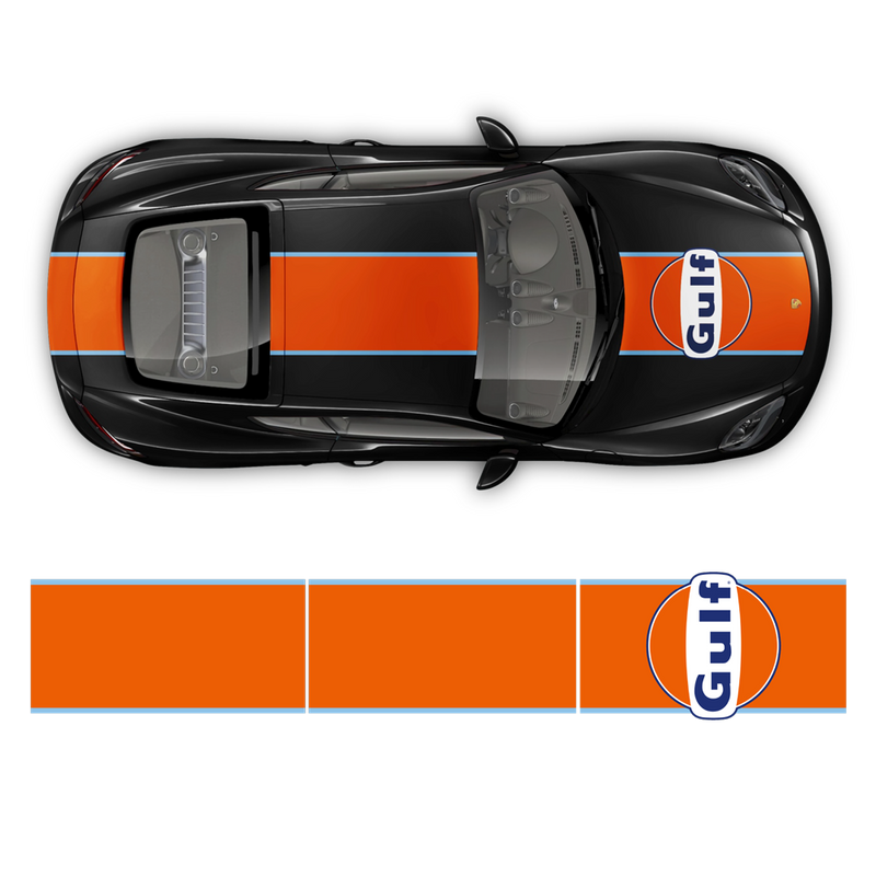 GULF Le Mans RACING STRIPES set, for Cayman / Boxster