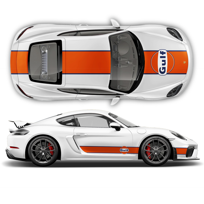 GULF Le Mans RACING STRIPES set, for Cayman / Boxster