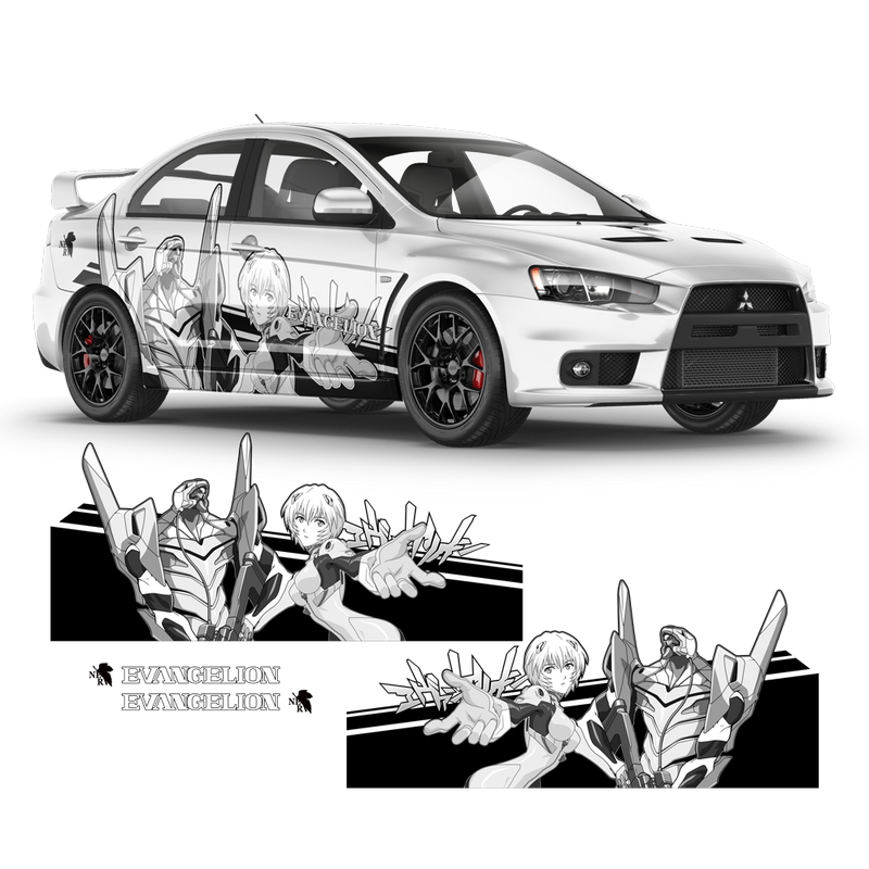Neon Genesis Evangelion Itasha Asuka, Anime Style Decals for any Car Body