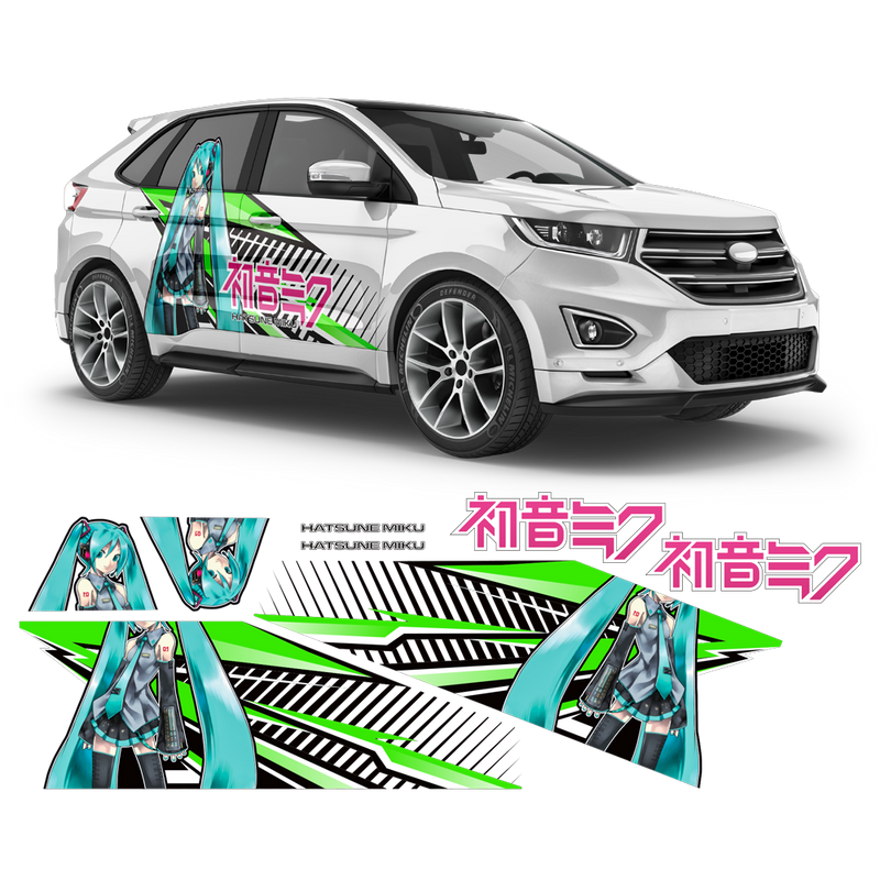 Hatsune Miku (VOCALOID) Itasha, Anime Style Decals for any Car Body