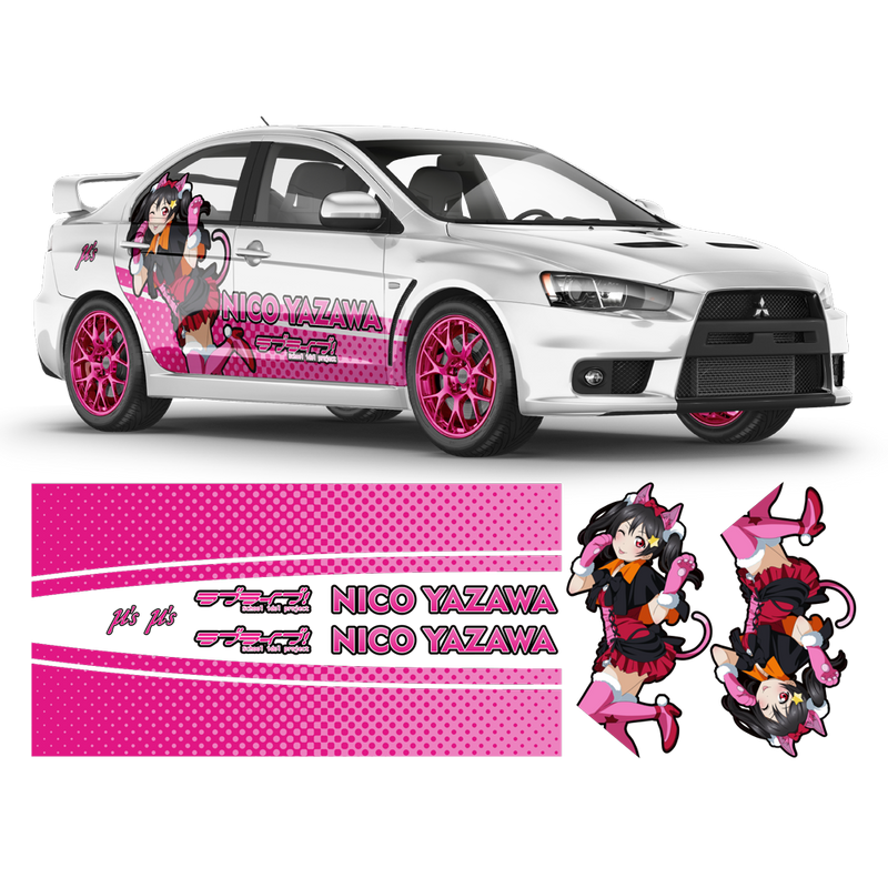 Itasha Nico Yazawa Anime Style Sides Graphics, for any Car Body