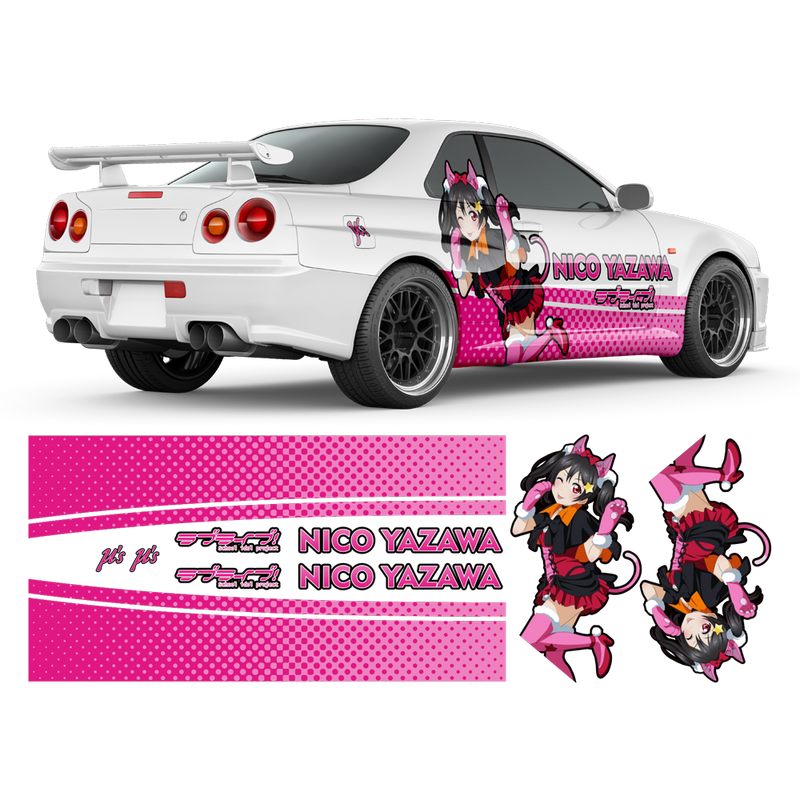 Itasha Nico Yazawa Anime Style Sides Graphics, for any Car Body