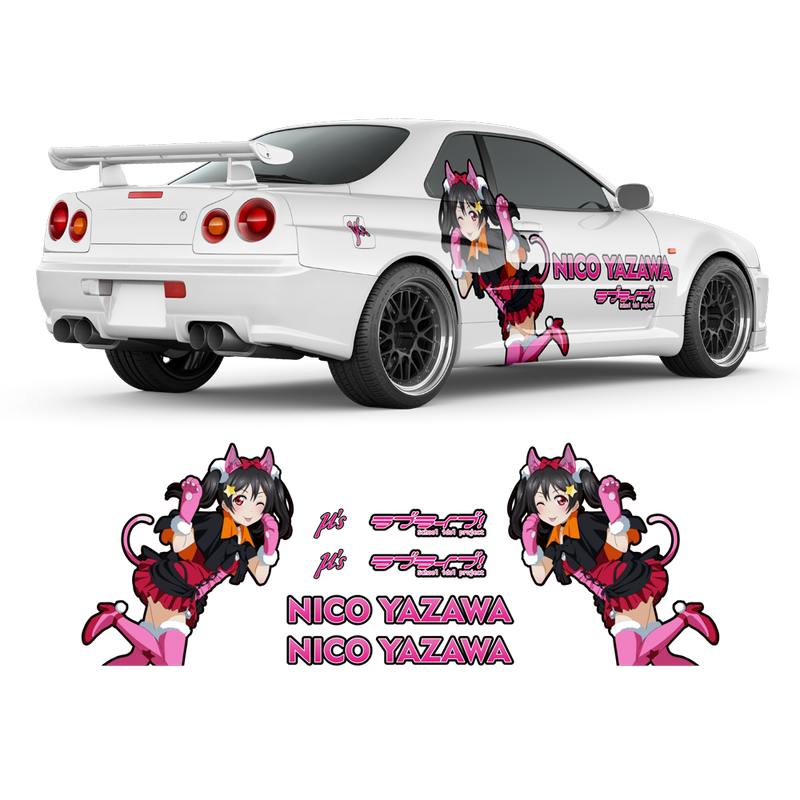 Itasha Nico Yazawa Anime Style Sides Graphics, for any Car Body