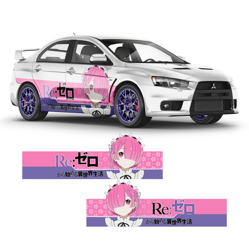 Re: Zero kara Hajimeru Isekai Seikatsu Itasha, Anime Style Decals, for any Car Body