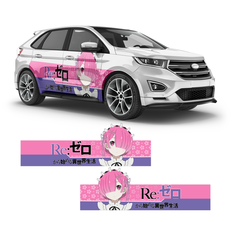 Re: Zero kara Hajimeru Isekai Seikatsu Itasha, Anime Style Decals, for any Car Body