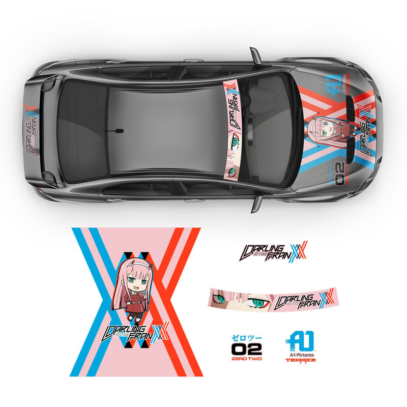 Zero Two (Darling in the FranXX) ITASHA, Anime Style Graphic Decals Set for any Car Body