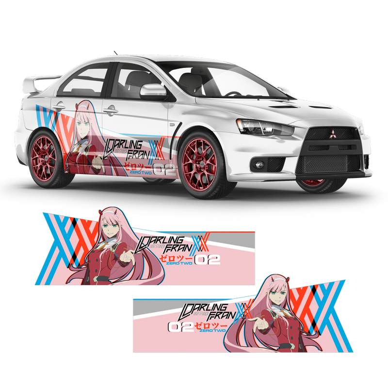 Zero Two (Darling in the FranXX) ITASHA, Anime Style Graphic Decals Set for any Car Body