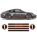 LE MANS RACING STRIPES graphic decals set, for Porsche Carrera / Cayman / Boxster
