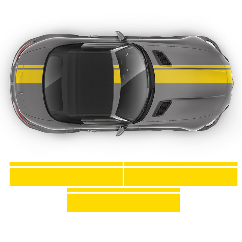 Bold Racing Stripes for MB AMG GTS yellow