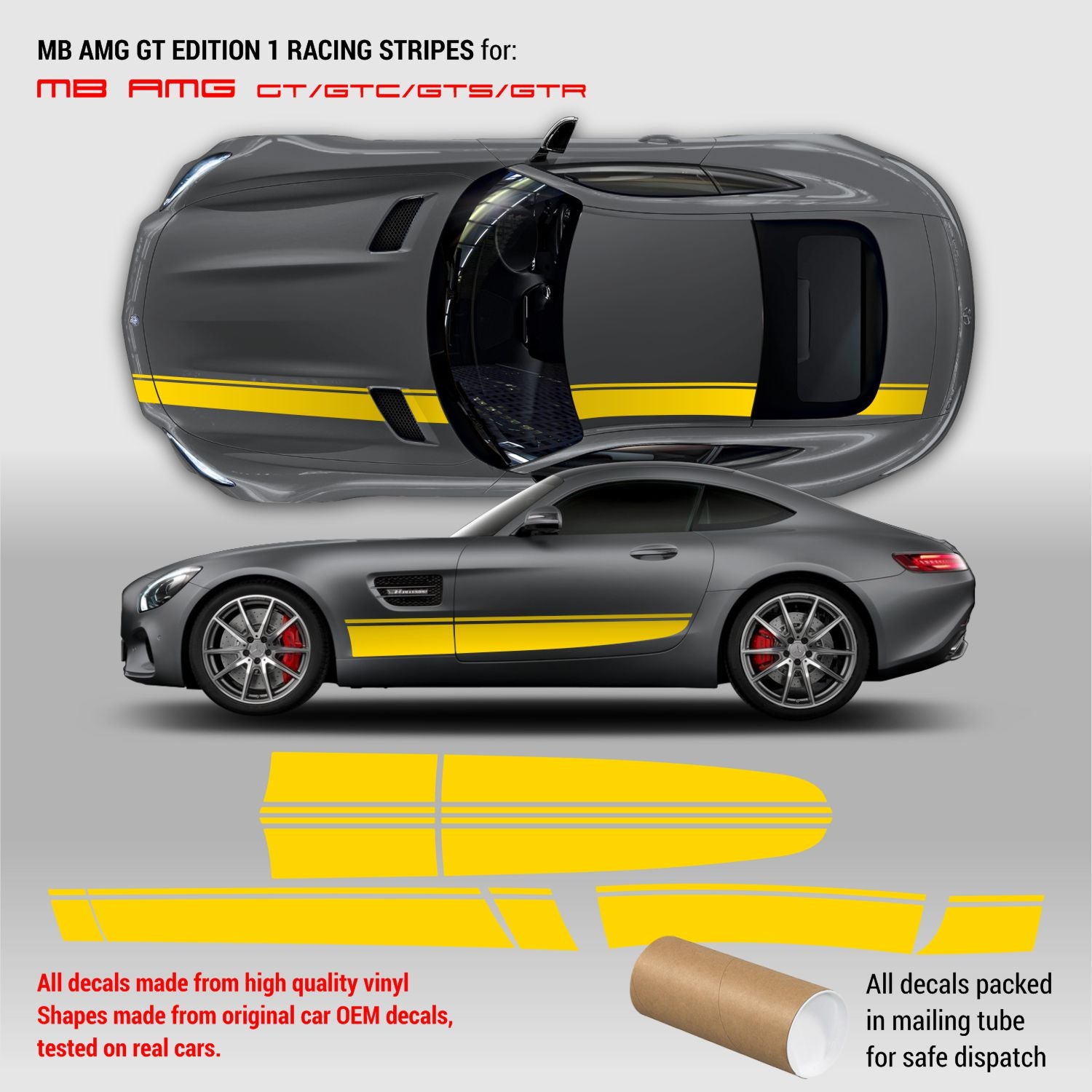 Mb F Racing Sticker MB AMG GT Edition 1 Racing Stripes