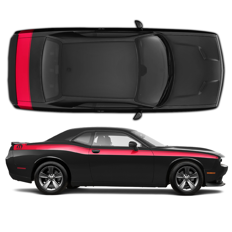 Mopar Side Stripes / Trunk Set for Dodge Challenger 2011 - 2020 black