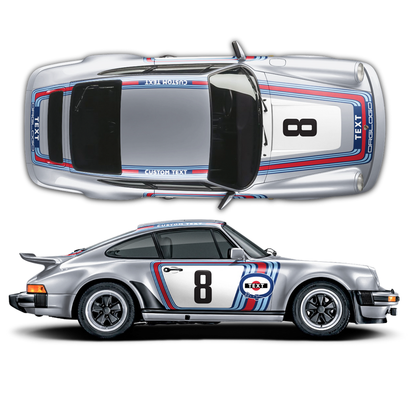 Classic Martini style Graphic Set, for Carrera 911 (930) 1975 - 1989