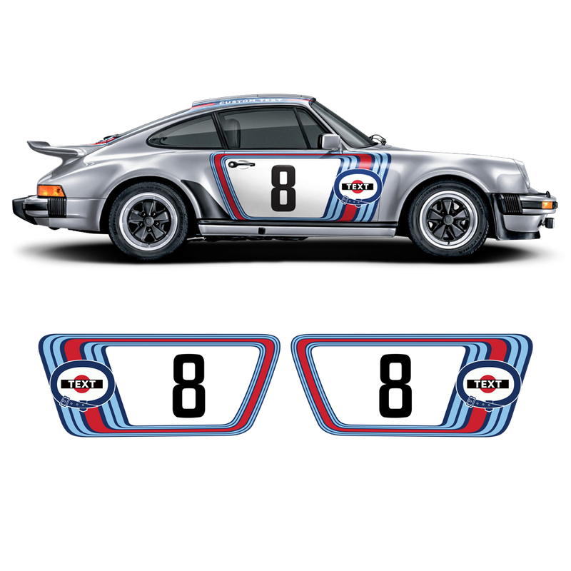 Classic Martini style Graphic Set, for Carrera 911 (930) 1975 - 1989