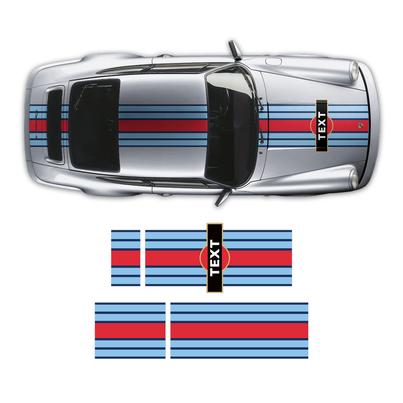 19' Martini Style Racing Stripes, for Porsche Carrera 930 / 964