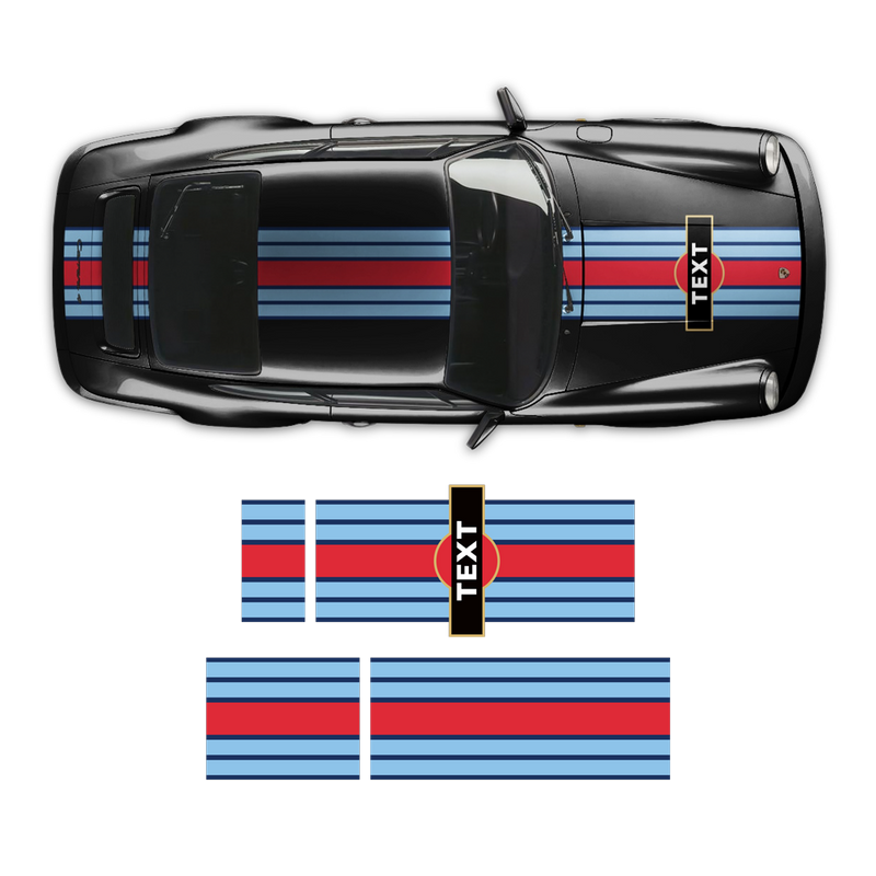19' Martini Style Racing Stripes, for Porsche Carrera 930 / 964