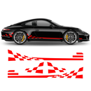 Checkered Side Graphic Design, for Porsche Carrera