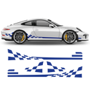 Checkered Side Graphic Design, for Porsche Carrera