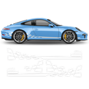 Checkered Side Graphic Design, for Porsche Carrera