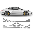 Checkered Side Graphic Design, for Porsche Carrera