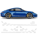 Checkered Side Graphic Custom text, for Carrera / Cayman / Boxster
