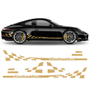 Checkered Side Graphic Custom text, for Carrera / Cayman / Boxster