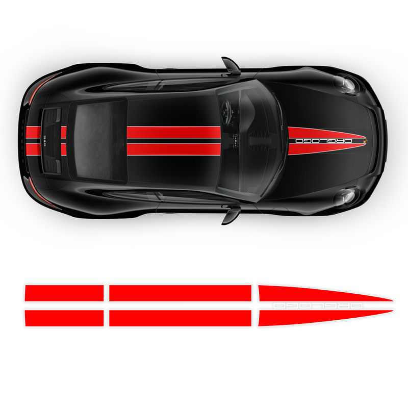 Dual Racing TOP Stripes two colors, for Carrera / Cayman / Boxster