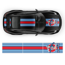 Martini Style Pin Up Girl Racing stripes, for Porsche Carrera